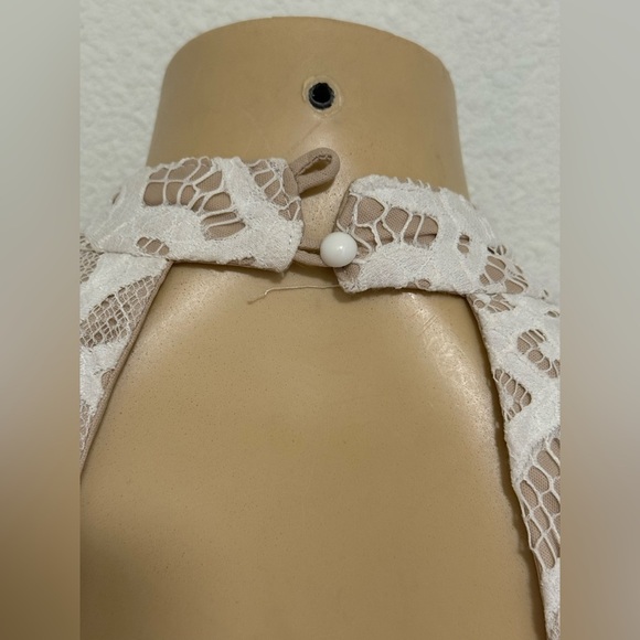 Crystal Doll White Sheath Mini Dress with Ruffled Cut Outs - Picture 5 of 10